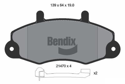 BPD1796 BENDIX Braking Комплект тормозных колодок, дисковый тормоз