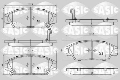 6216100 SASIC Комплект тормозных колодок, дисковый тормоз