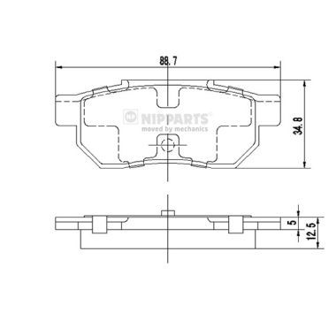 J3614002 NIPPARTS Комплект тормозных колодок, дисковый тормоз