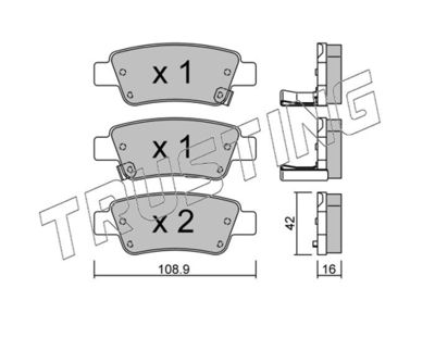 8060 TRUSTING Комплект тормозных колодок, дисковый тормоз