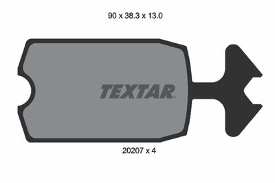 2020709 TEXTAR Комплект тормозных колодок, дисковый тормоз