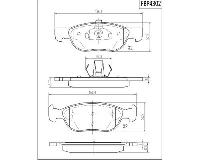 FBP4302 FI.BA Комплект тормозных колодок, дисковый тормоз