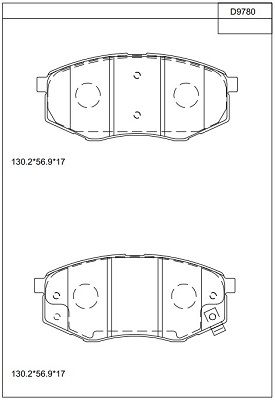 KD9780 ASIMCO Комплект тормозных колодок, дисковый тормоз