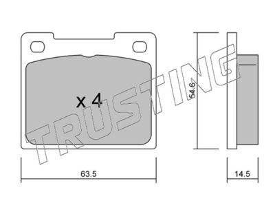 0220 TRUSTING Комплект тормозных колодок, дисковый тормоз