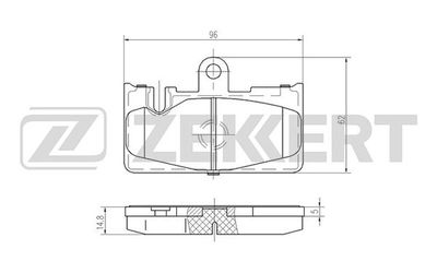 BS2099 ZEKKERT Комплект тормозных колодок, дисковый тормоз