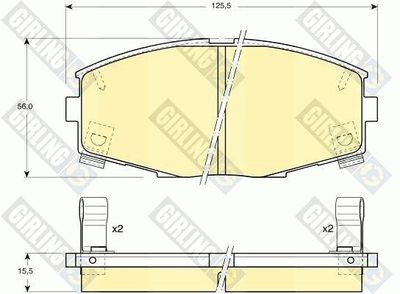 6108809 GIRLING Комплект тормозных колодок, дисковый тормоз