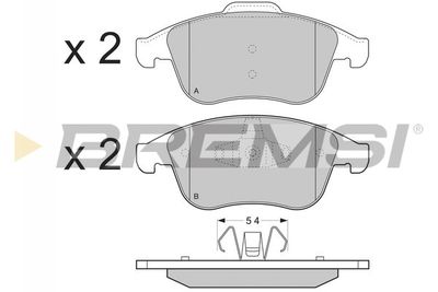 BP3383 BREMSI Комплект тормозных колодок, дисковый тормоз