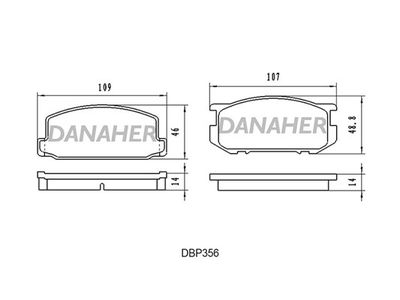 DBP356 DANAHER Комплект тормозных колодок, дисковый тормоз