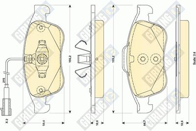 6118732 GIRLING Комплект тормозных колодок, дисковый тормоз