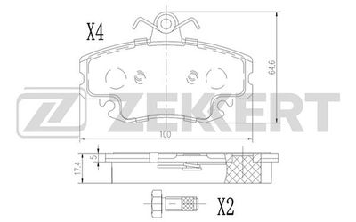 BS1365 ZEKKERT Комплект тормозных колодок, дисковый тормоз