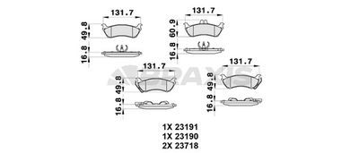 AB0351 BRAXIS Комплект тормозных колодок, дисковый тормоз