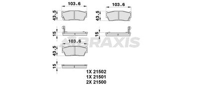 AB0175 BRAXIS Комплект тормозных колодок, дисковый тормоз