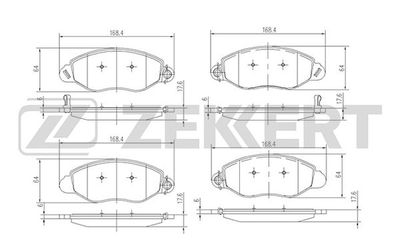 BS2840 ZEKKERT Комплект тормозных колодок, дисковый тормоз