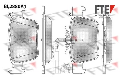 BL2880A1 FTE Комплект тормозных колодок, дисковый тормоз