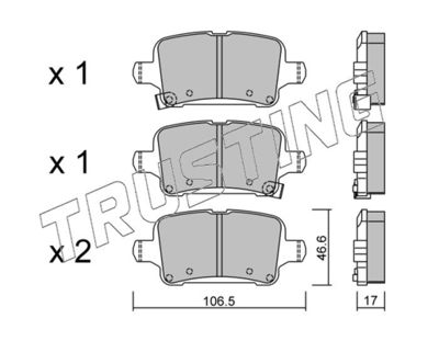 11160 TRUSTING Комплект тормозных колодок, дисковый тормоз