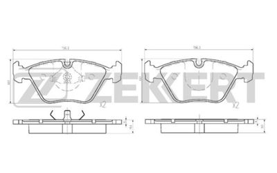 BS1210 ZEKKERT Комплект тормозных колодок, дисковый тормоз