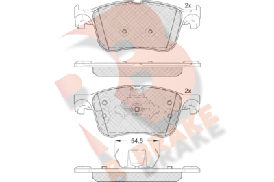 RB2321204 R BRAKE Комплект тормозных колодок, дисковый тормоз