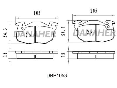 DBP1053 DANAHER Комплект тормозных колодок, дисковый тормоз