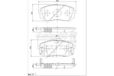 I04265 ASHUKI by Palidium Комплект тормозных колодок, дисковый тормоз