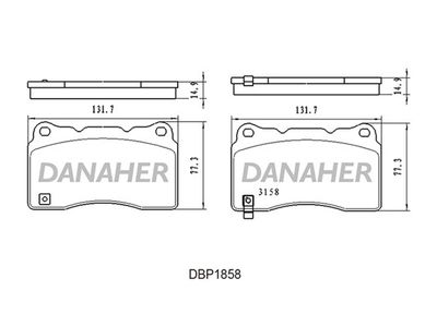 DBP1858 DANAHER Комплект тормозных колодок, дисковый тормоз