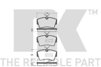 223610 NK Комплект тормозных колодок, дисковый тормоз