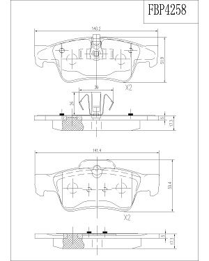 FBP4258 FI.BA Комплект тормозных колодок, дисковый тормоз