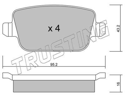 7960 TRUSTING Комплект тормозных колодок, дисковый тормоз