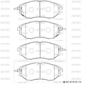 SN916P ADVICS Комплект тормозных колодок, дисковый тормоз