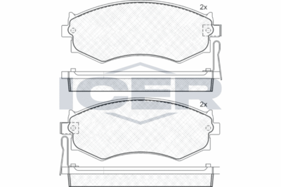 180986 ICER Комплект тормозных колодок, дисковый тормоз