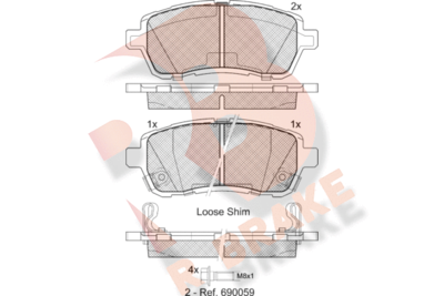 RB1881 R BRAKE Комплект тормозных колодок, дисковый тормоз