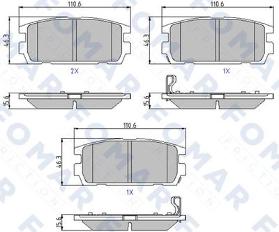 FO858281 FOMAR Friction Комплект тормозных колодок, дисковый тормоз