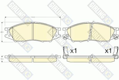 6135636 GIRLING Комплект тормозных колодок, дисковый тормоз