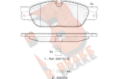 RB1672 R BRAKE Комплект тормозных колодок, дисковый тормоз