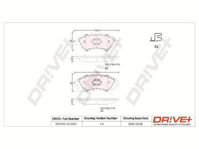 DP1010100091 Dr!ve+ Комплект тормозных колодок, дисковый тормоз