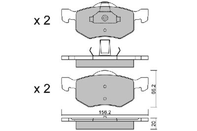 BPMZ1908 AISIN Комплект тормозных колодок, дисковый тормоз