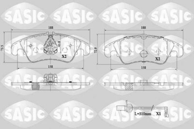 6216103 SASIC Комплект тормозных колодок, дисковый тормоз