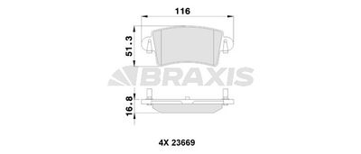 AB0113 BRAXIS Комплект тормозных колодок, дисковый тормоз