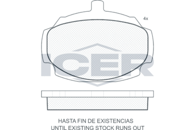 180024 ICER Комплект тормозных колодок, дисковый тормоз