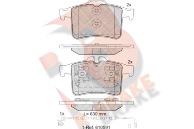 RB1981202 R BRAKE Комплект тормозных колодок, дисковый тормоз