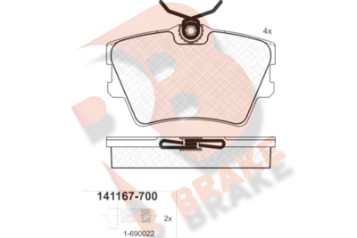 RB1167700 R BRAKE Комплект тормозных колодок, дисковый тормоз