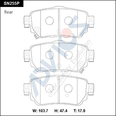 SN255P ADVICS Комплект тормозных колодок, дисковый тормоз