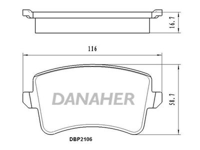 DBP2106 DANAHER Комплект тормозных колодок, дисковый тормоз