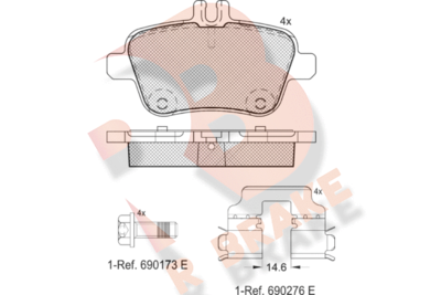 RB2039 R BRAKE Комплект тормозных колодок, дисковый тормоз