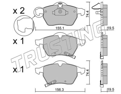 1202 TRUSTING Комплект тормозных колодок, дисковый тормоз