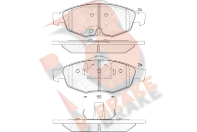 RB1559 R BRAKE Комплект тормозных колодок, дисковый тормоз