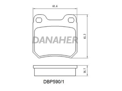 DBP5901 DANAHER Комплект тормозных колодок, дисковый тормоз