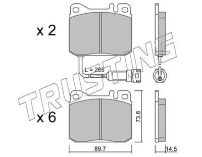 11490 TRUSTING Комплект тормозных колодок, дисковый тормоз