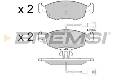 BP3433 BREMSI Комплект тормозных колодок, дисковый тормоз