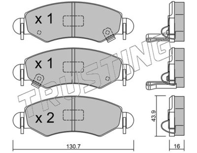 3481 TRUSTING Комплект тормозных колодок, дисковый тормоз
