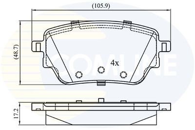 CBP02864 COMLINE Комплект тормозных колодок, дисковый тормоз